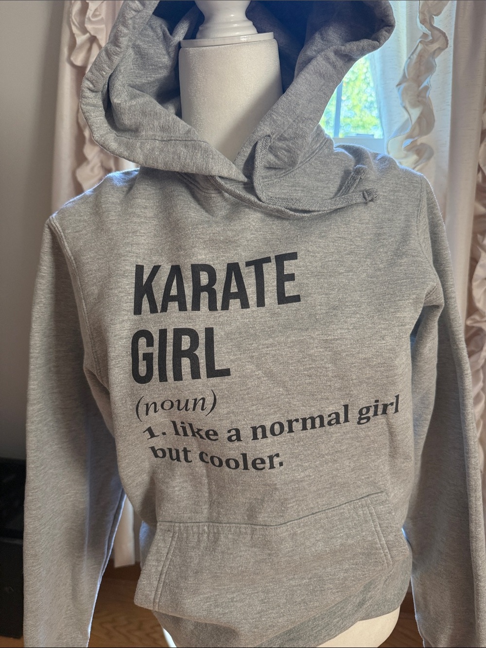 Port and Company Gray "Karate Girl" Pullover Hoodie